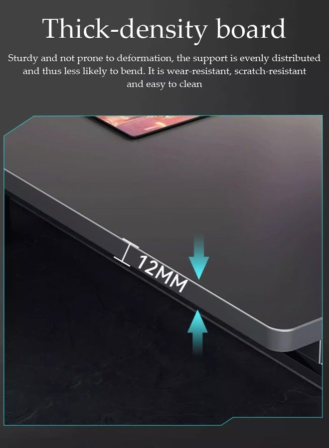 Spides Double K Frame Design Gaming Desk Multipurpose Home Office Computer Desk with Under Table Storage Shelf Home Office Writing Study Desk Thickened Metal Frame Modern Simple Style Computer Table for Home Work Writing Study, Black - Image 5